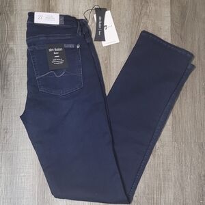 7 For All Mankind Dark Blue Straight Leg Jeans